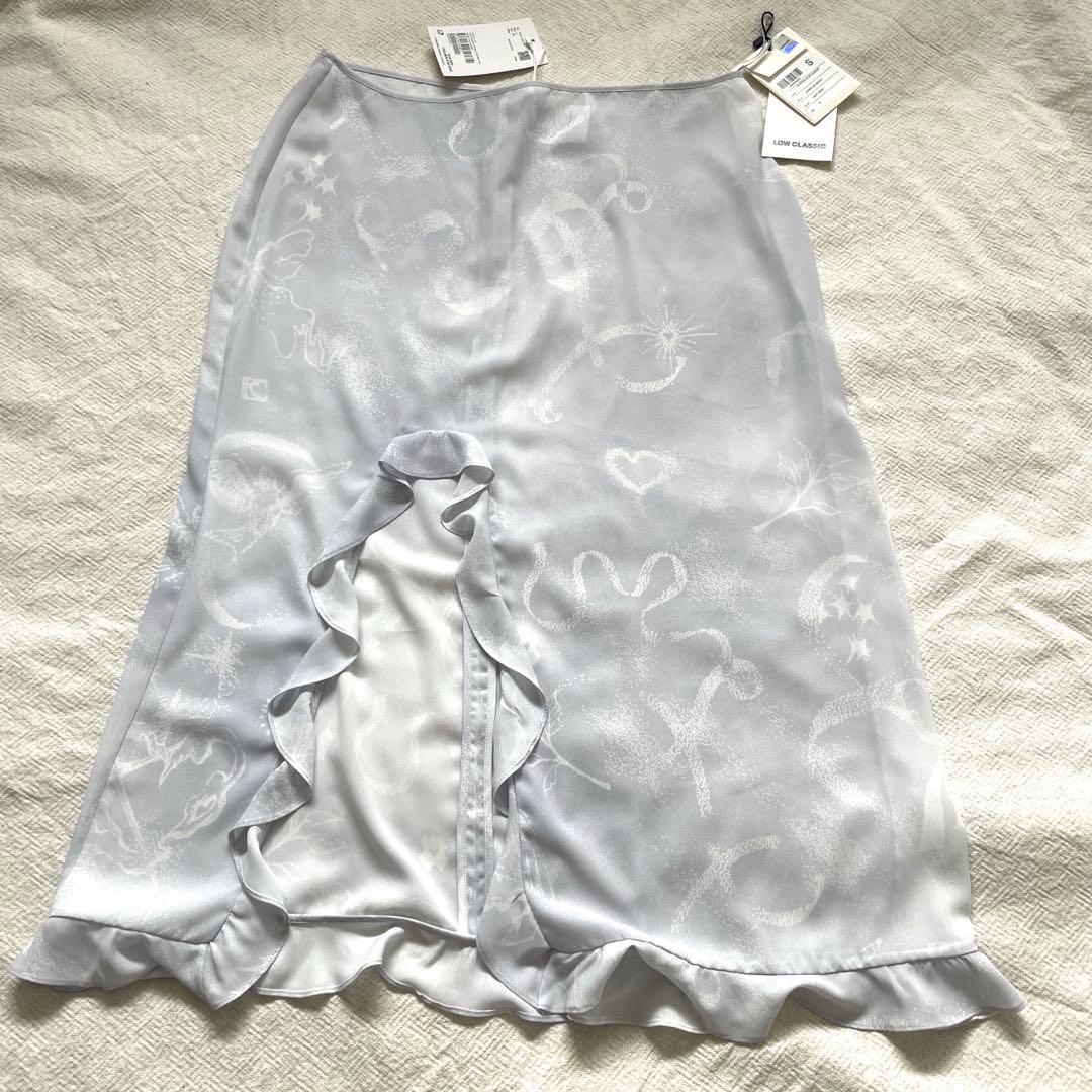 スカート LOW CLASSIC CHIFFON RUFFLE SKIRT