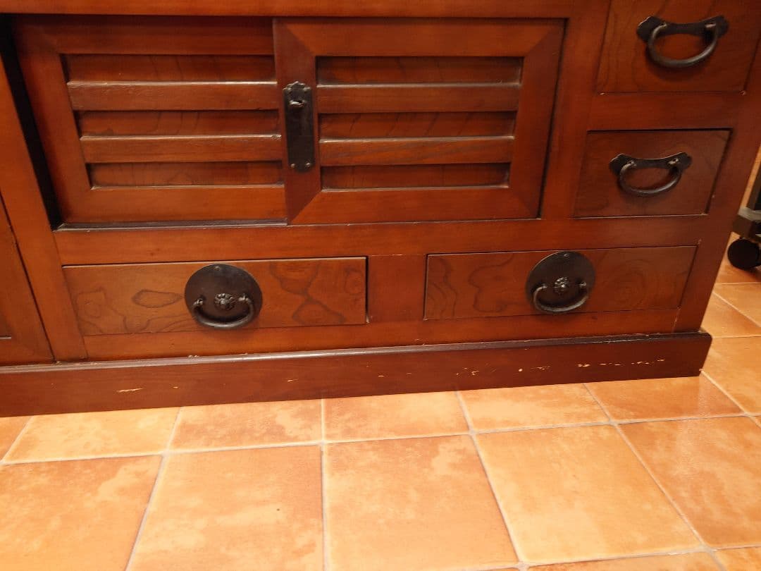 貴重な大型両面階段箪笥　七