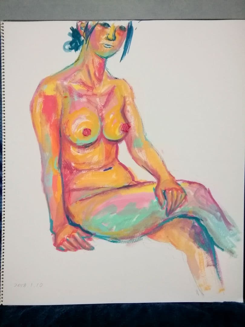 水彩画　裸婦　デッサン