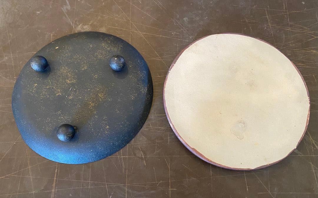 中国青磁タイル　龍・玉　鑑賞台座　　２点セット ヴィンテージ　レア 台湾茶器