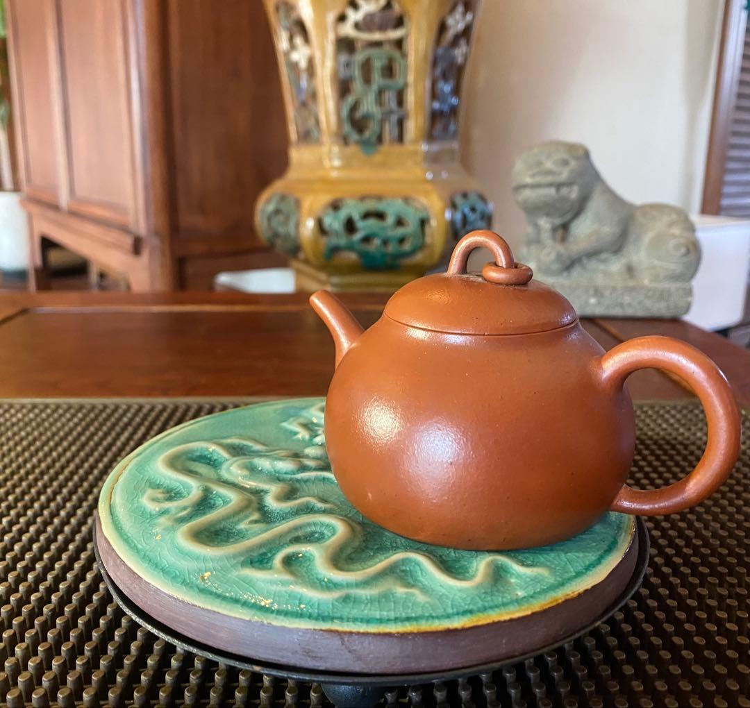 中国青磁タイル　龍・玉　鑑賞台座　　２点セット ヴィンテージ　レア 台湾茶器