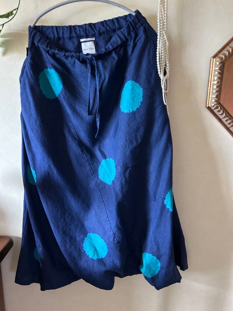 ソウソウ　SOU・SOU 近清絞り　麻　富士/水玉大　Sサイズ