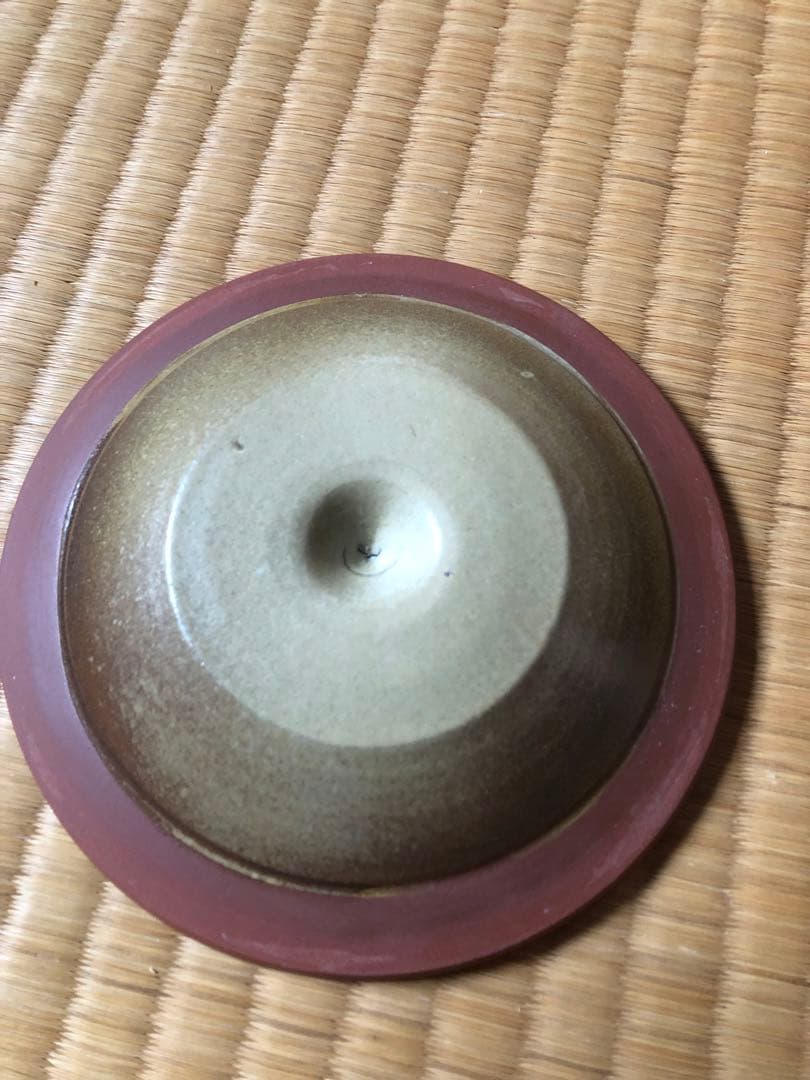 朱泥　唐草文　水指　一位窯　田中一晃　氏作　共箱入