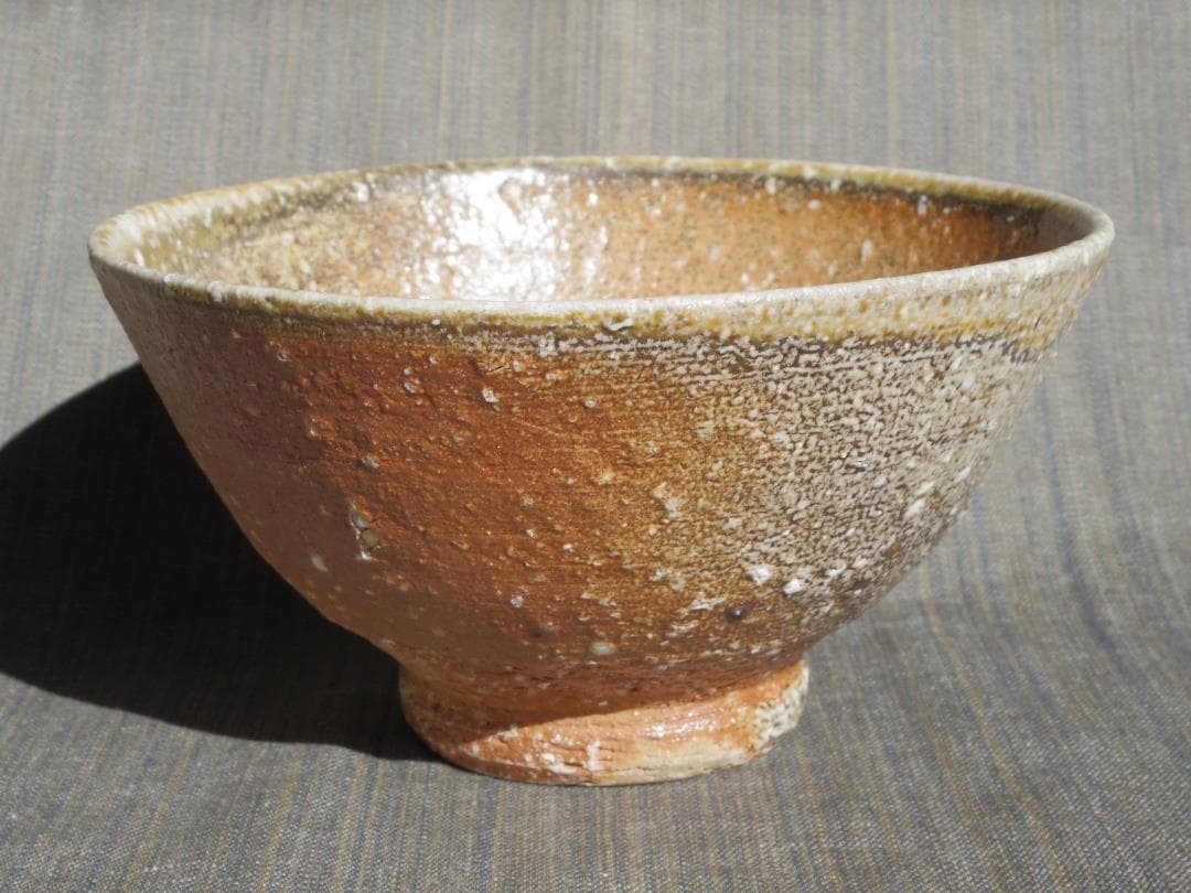 新品★稲葉米紀★焼き締め窯変茶碗《常滑》★穴窯