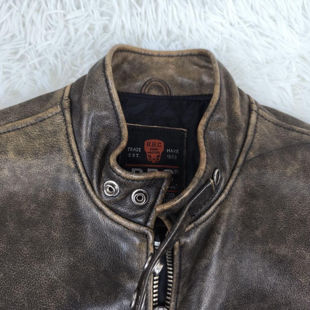 ✨美品✨ R.B.C アールビーシー シングルライダースジャケット レザー 茶色
