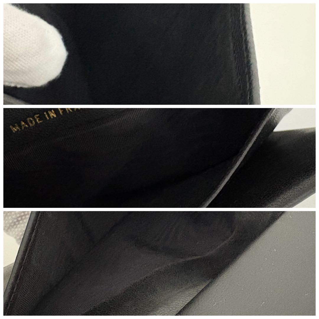 美品　シャネル　キャビアスキン　デカココ　がま口　二つ折り　長財布