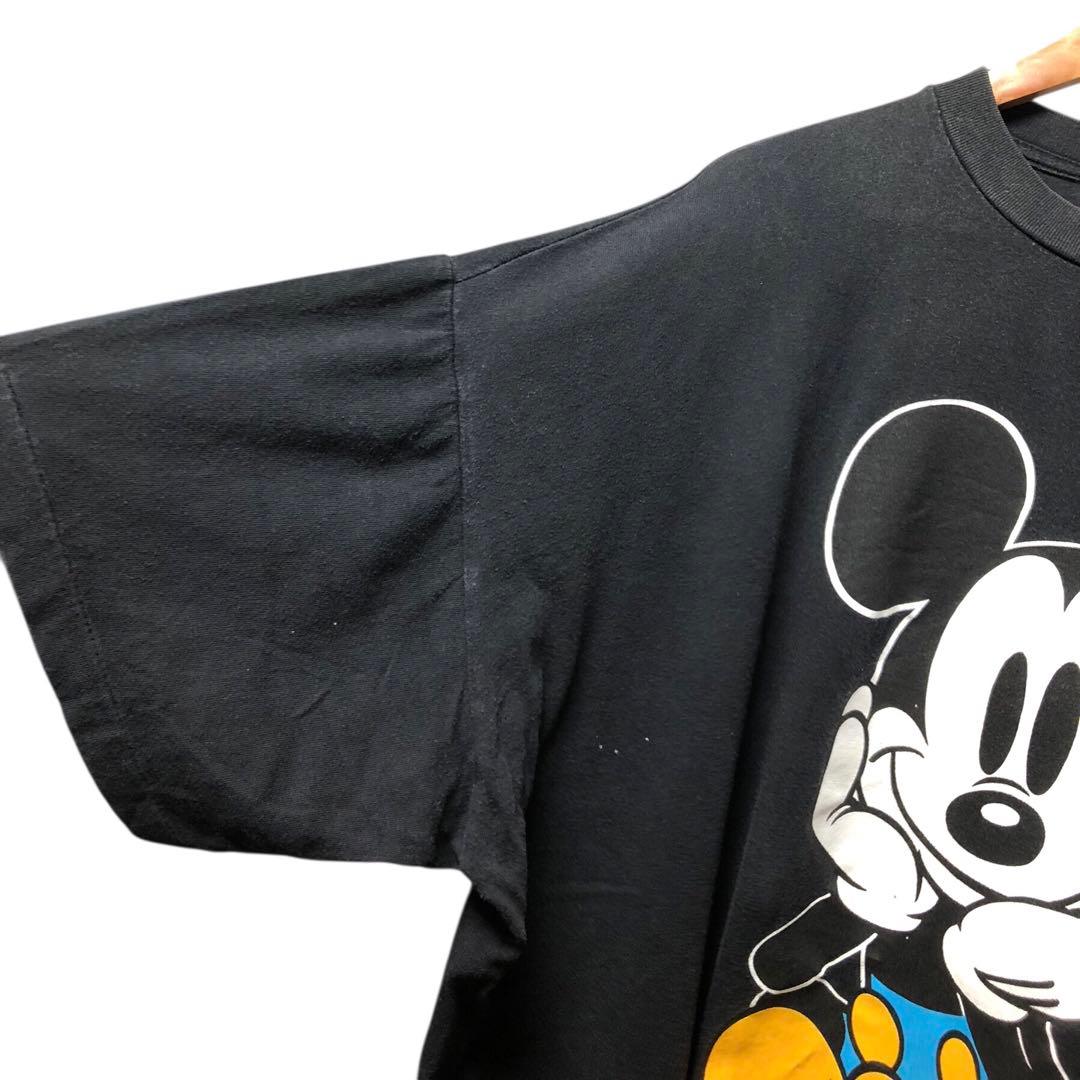 K*.様 90s お座りミッキー 青パン 両面 Tシャツ one size
