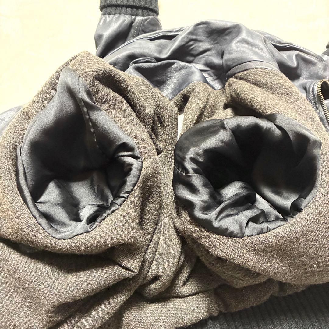 【美品】GIORGIO BRATO☆レザージャケット☆ライダース☆羊革☆墨黒☆