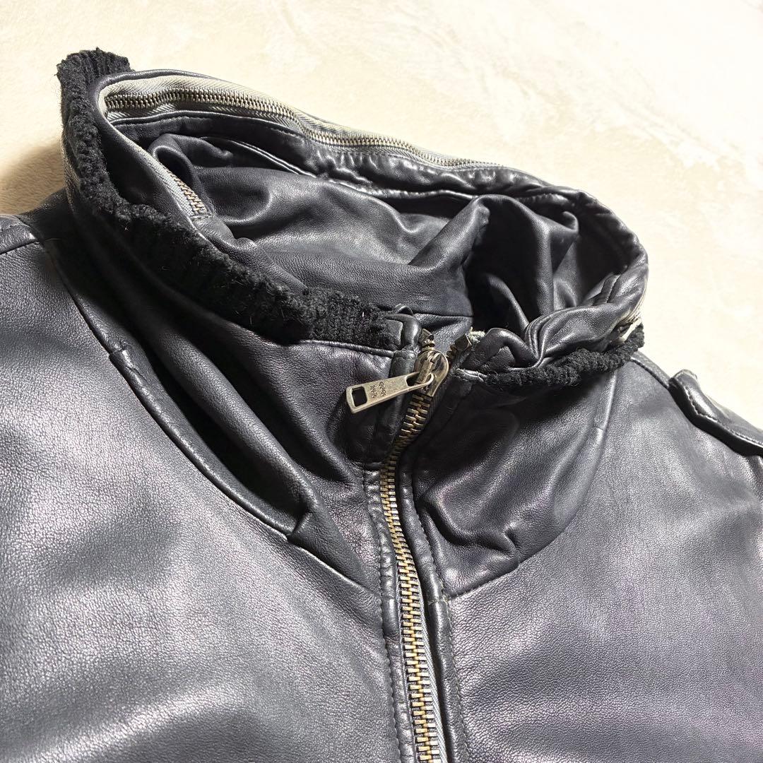【美品】GIORGIO BRATO☆レザージャケット☆ライダース☆羊革☆墨黒☆