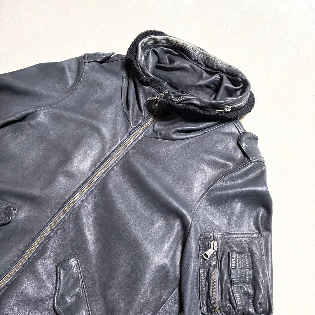 【美品】GIORGIO BRATO☆レザージャケット☆ライダース☆羊革☆墨黒☆