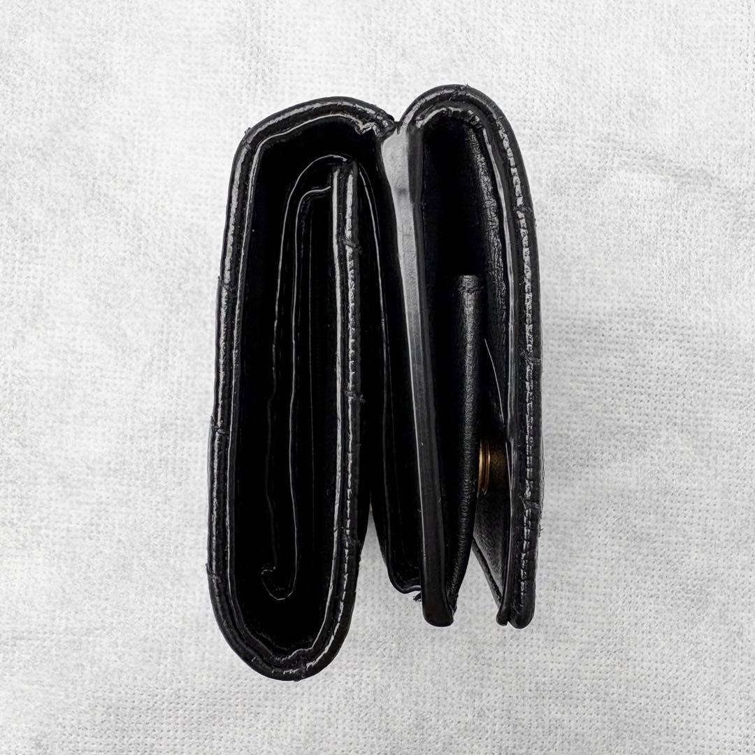 サンローラン 三つ折り財布 Vステッチ カサンドラ レザー オリガミ YSLロゴ