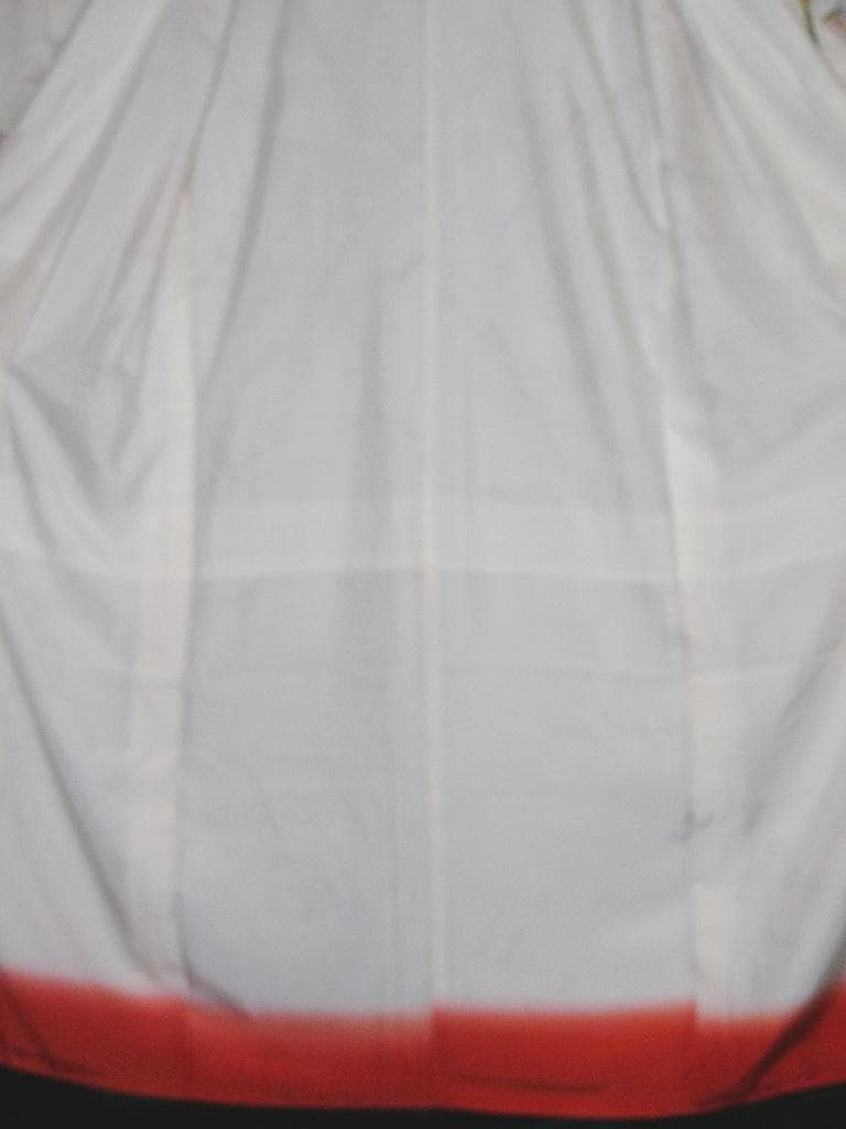 か*ん様 白地扇面元禄梅華柄 絹 身丈約163㎝強裄約67㎝弱未使用超美品並激安