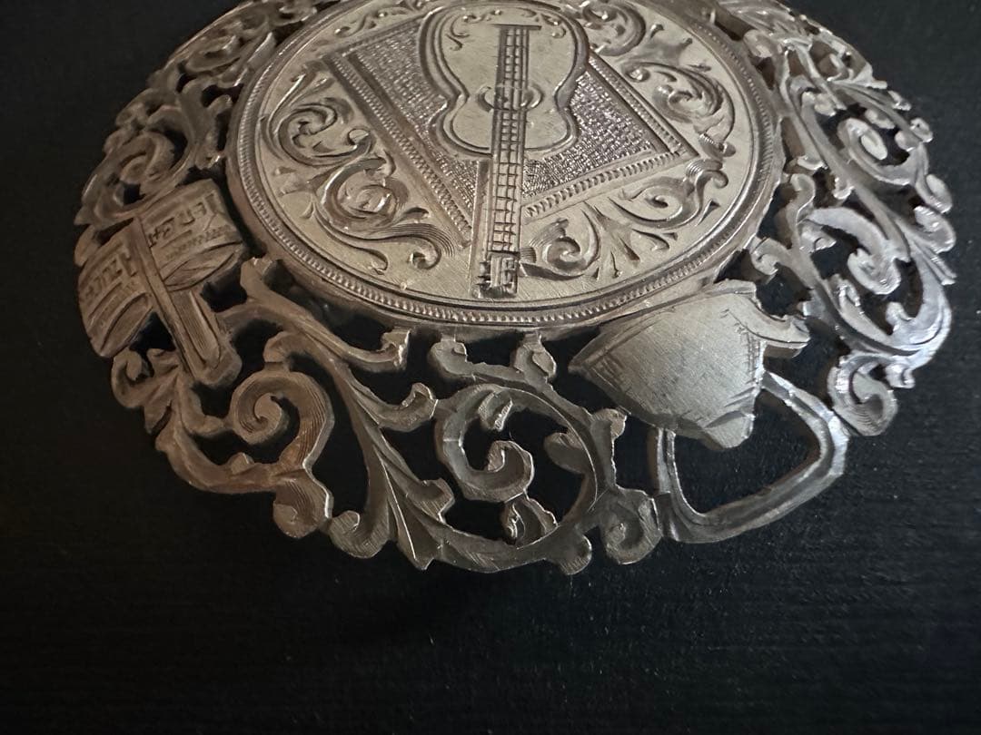 Vintage アルゼンチン 銀製ブローチ/楽器/タンゴ