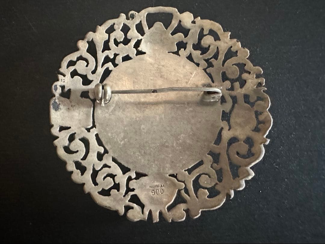 Vintage アルゼンチン 銀製ブローチ/楽器/タンゴ