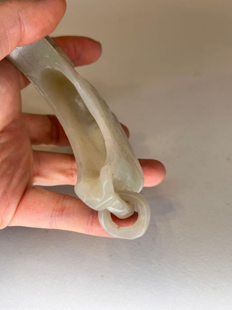 白玉 龍紋 筆架 龍彫 雕刻 文房具 古董品