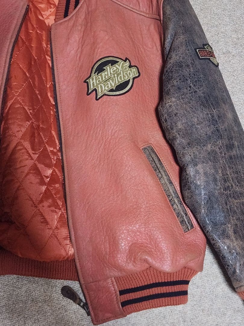Harley Davidson レザーシングルライダースジャケット 羊革