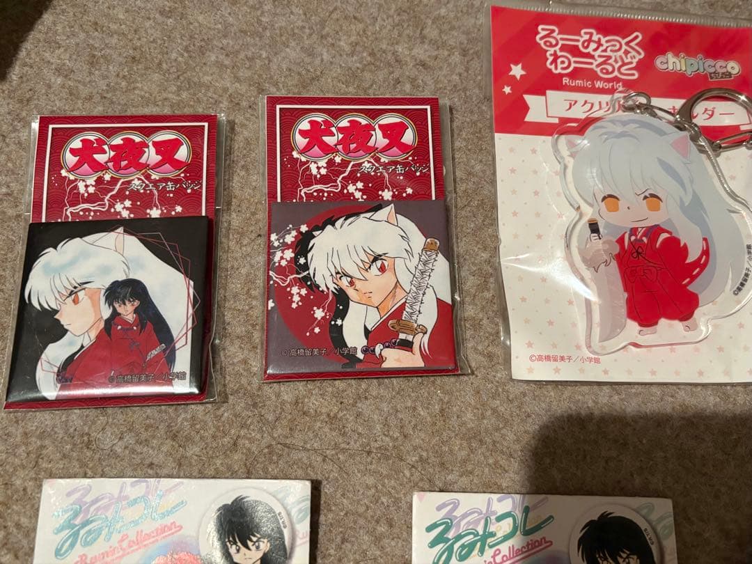 犬夜叉 黒髪　朔日　缶バッジ スクエア缶バッジ