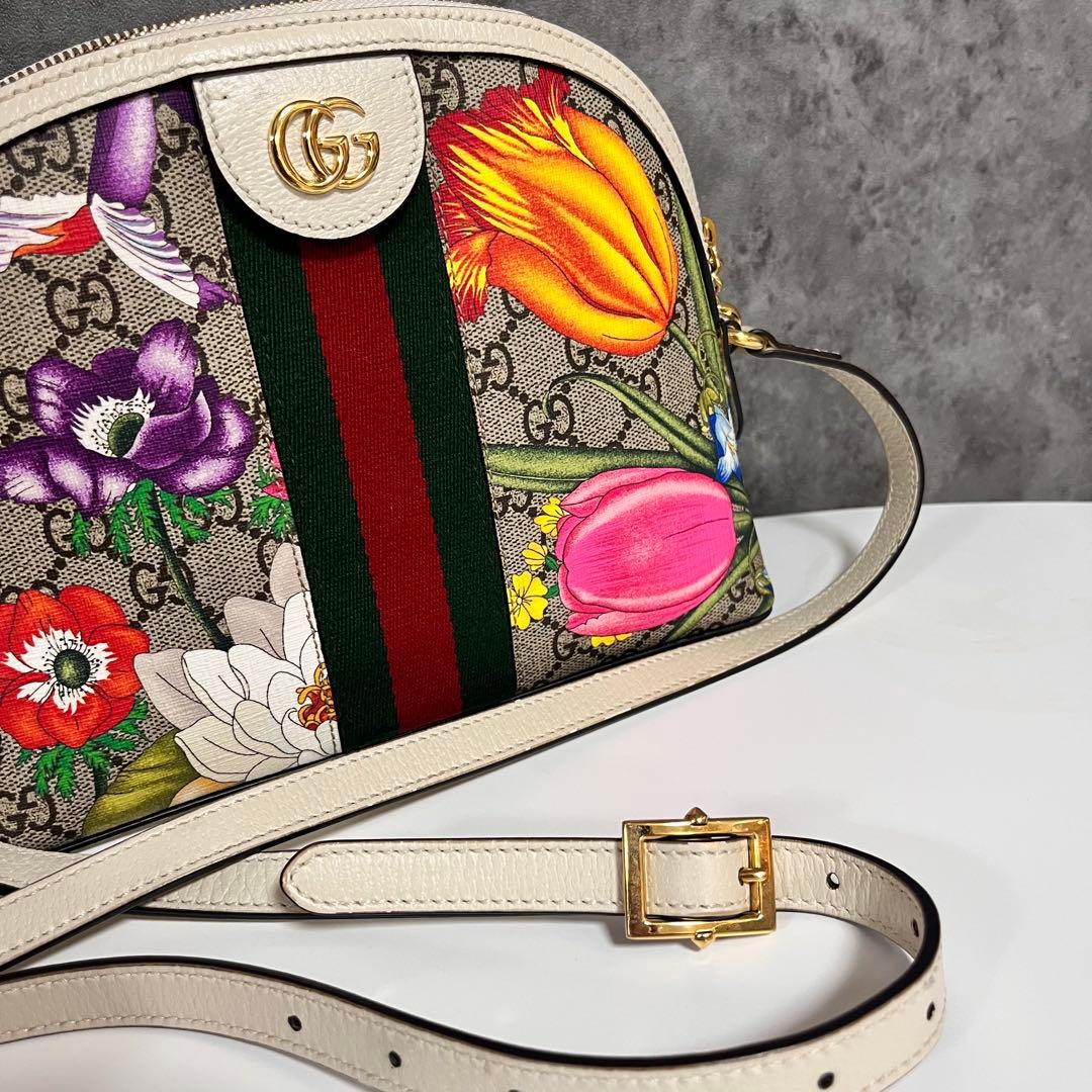 GUCCI フローラ　フラワープリント ショルダーバッグ