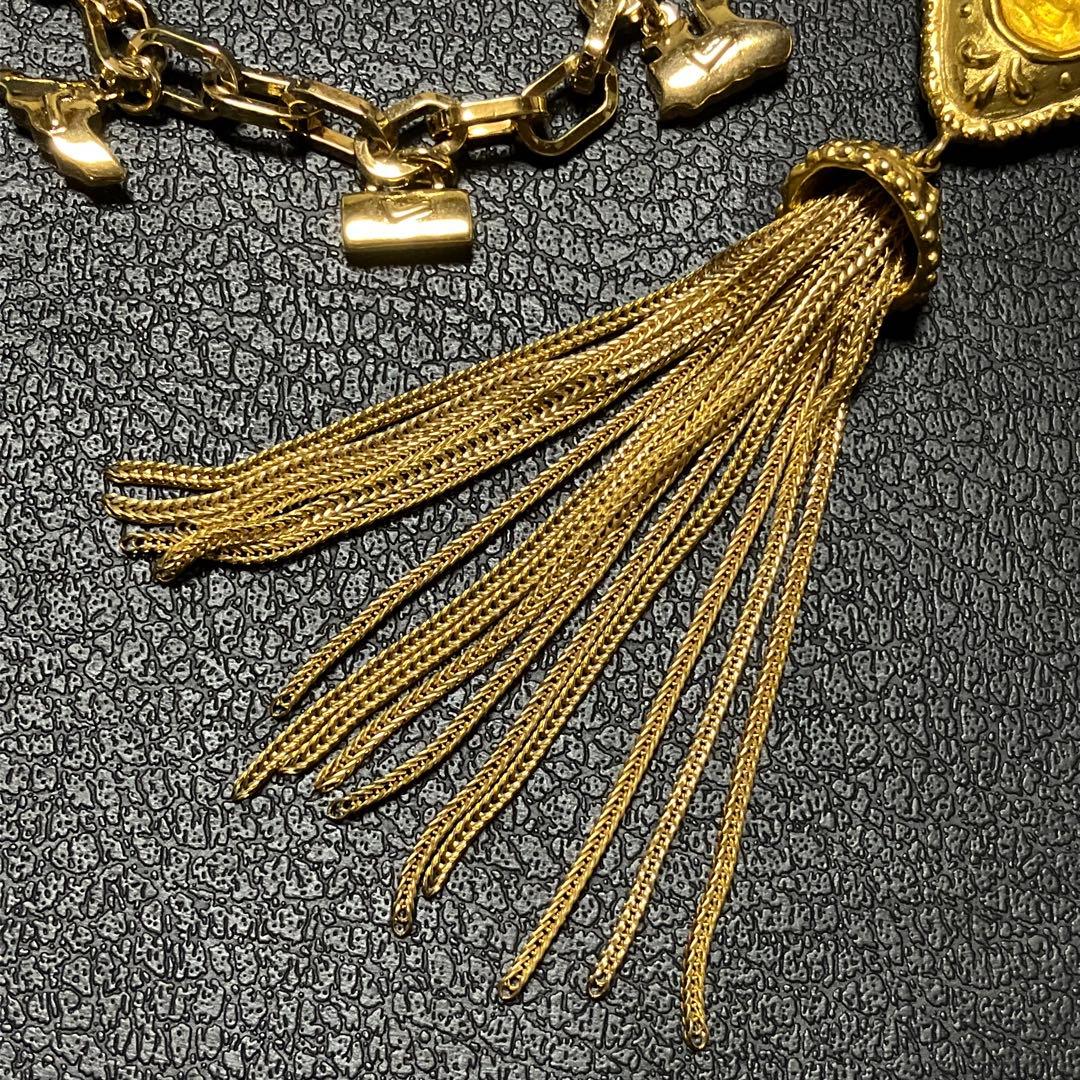 美品 ランセル ブレスレット ジョコンダ フリンジ ブローチ ゴールドカラー