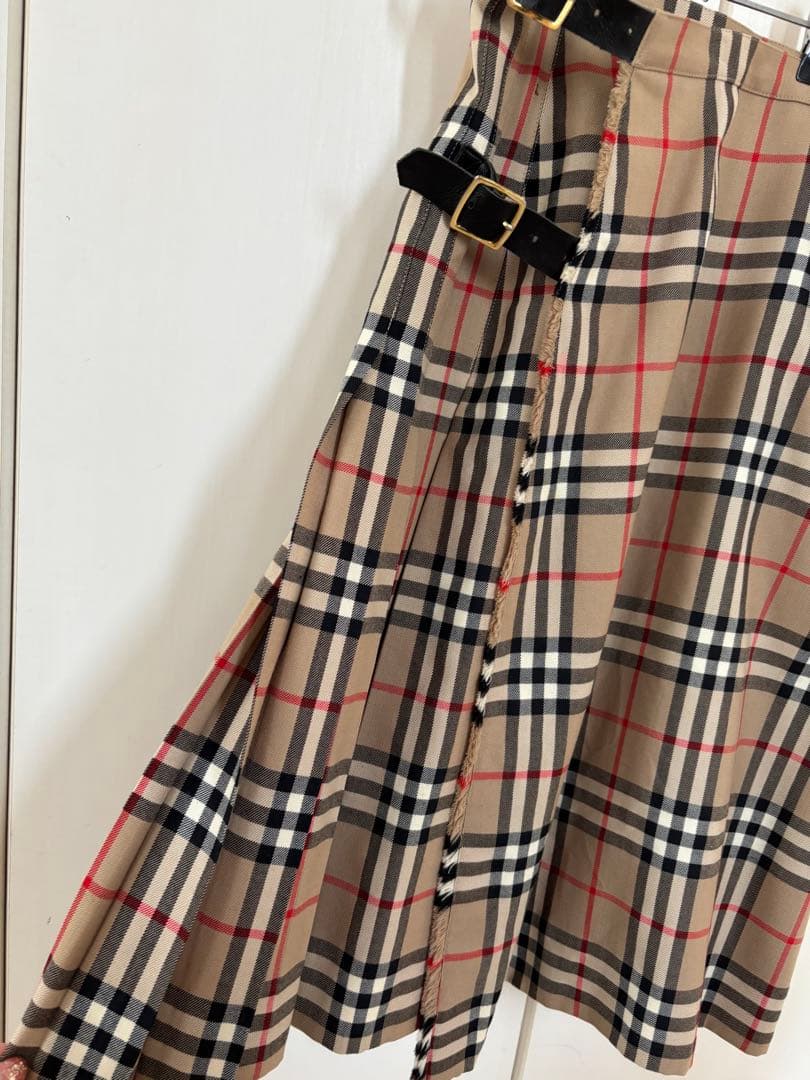BURBERRY バーバリー 巻きスカート プリーツ膝下