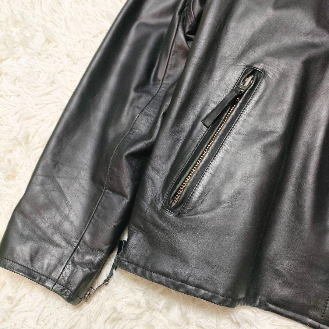 【希少サイズ5L】Haruf　シングルライダースジャケット　ライナー付き　馬革