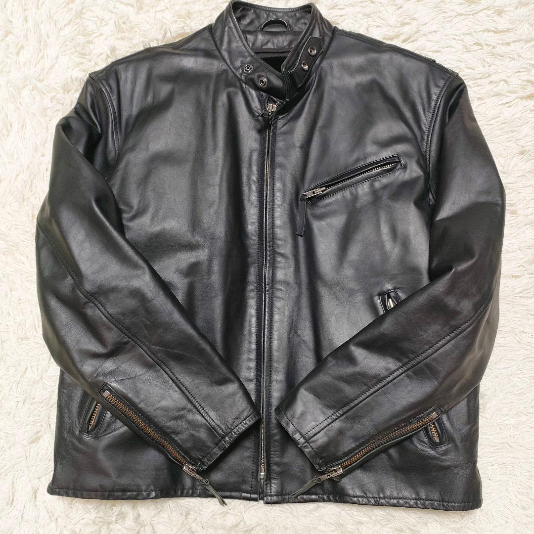 【希少サイズ5L】Haruf　シングルライダースジャケット　ライナー付き　馬革
