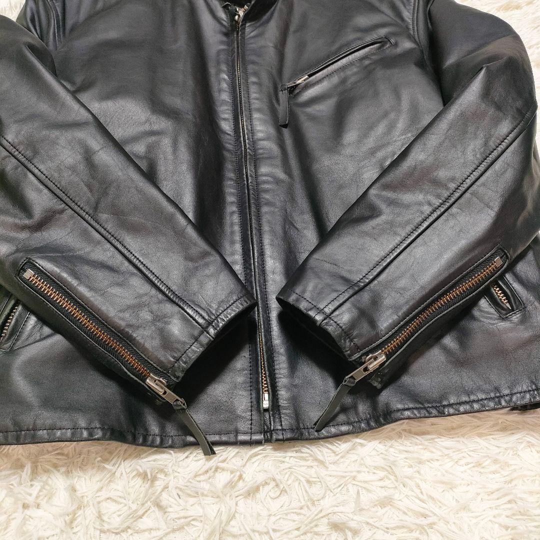 【希少サイズ5L】Haruf　シングルライダースジャケット　ライナー付き　馬革