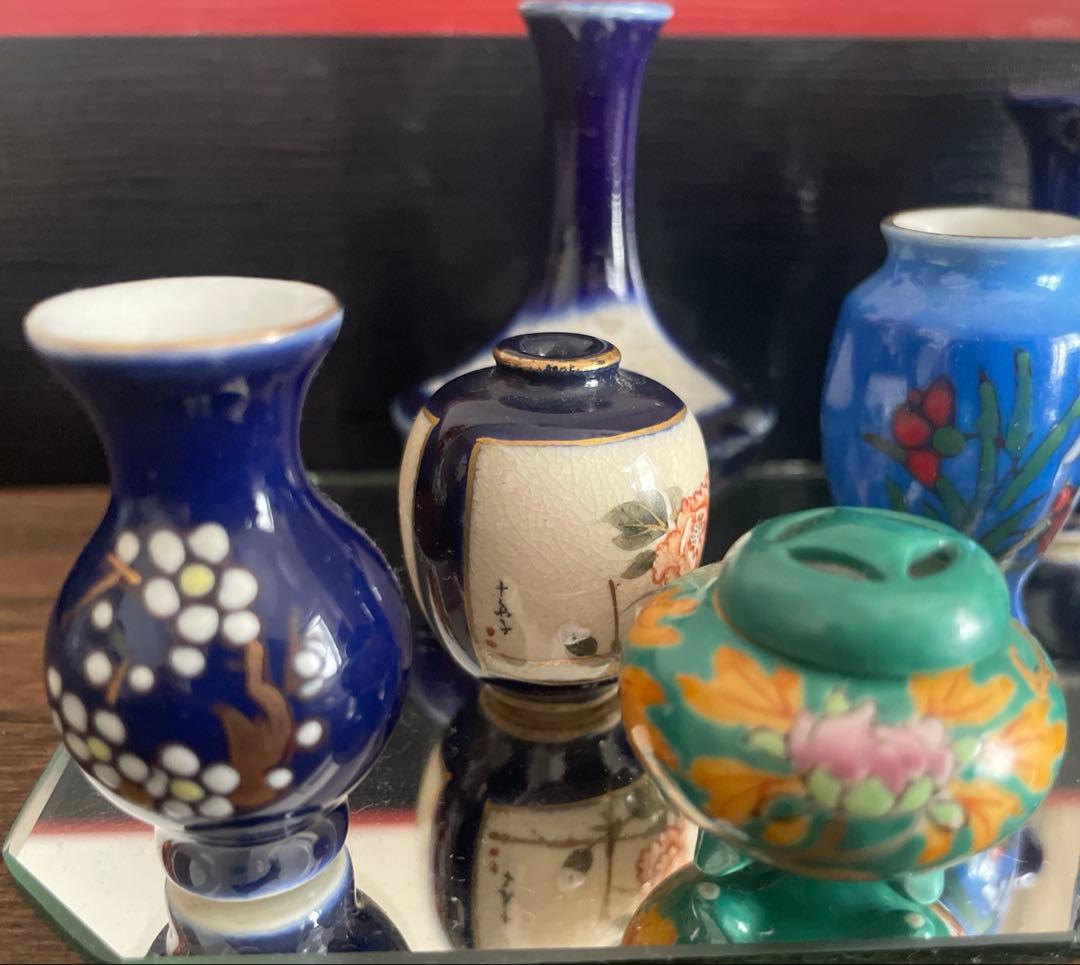 九谷焼　雄山　古伊万里　9点セット　ミニチュア 　 香炉　雛道具　ヴィンテージ