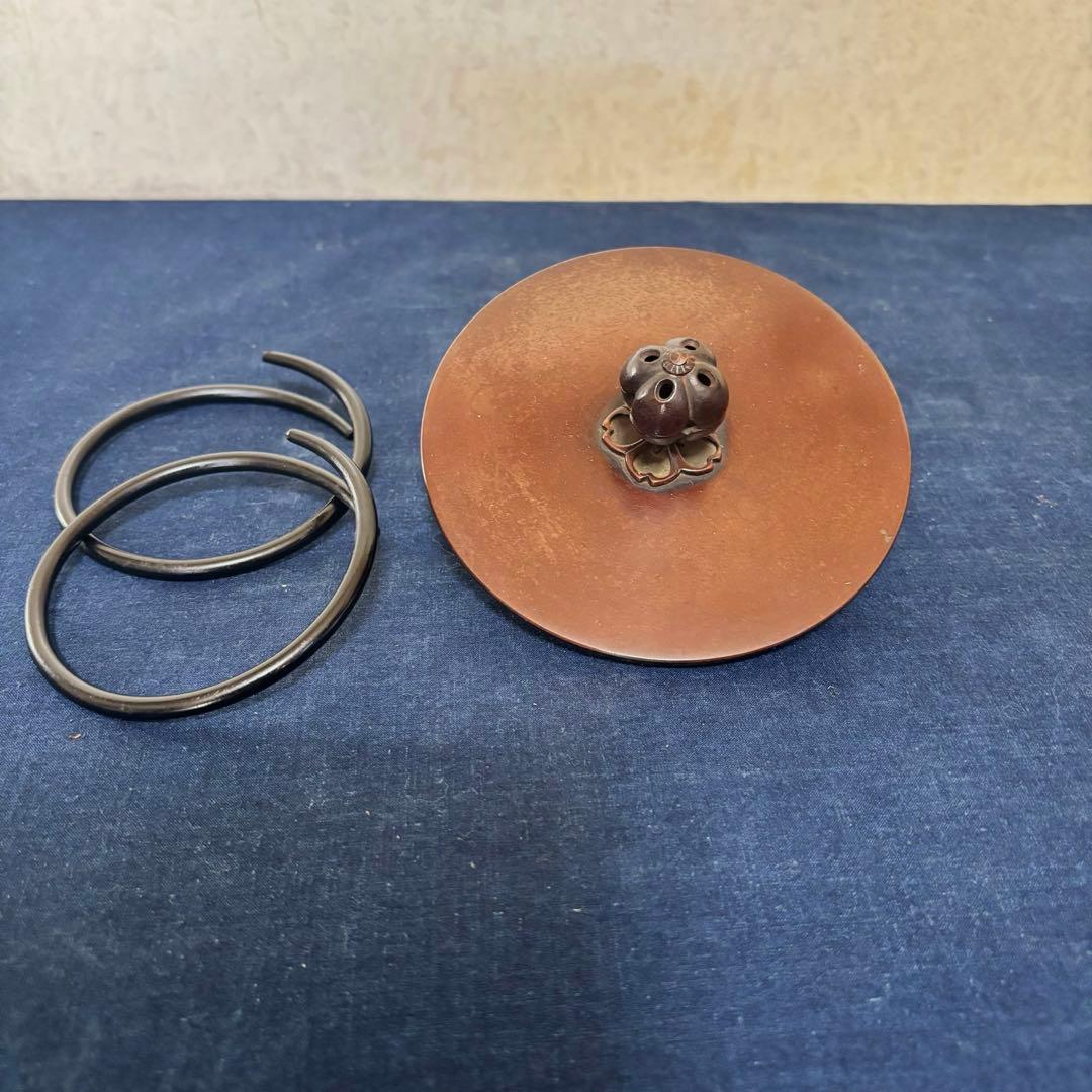 風炉 茶釜 電熱器 唐銅面取風炉 糸目筒釜 野々田製電熱器 前瓦 敷板 茶道具