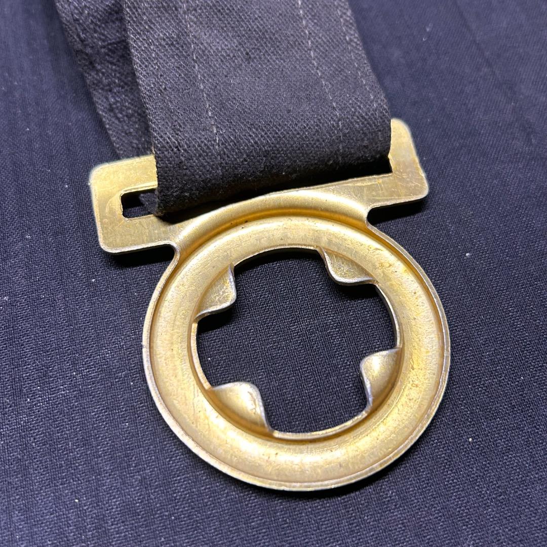 ▽Cc左1077 当時物 戦前 消防組 消防団 布製 ベルト 桜マーク