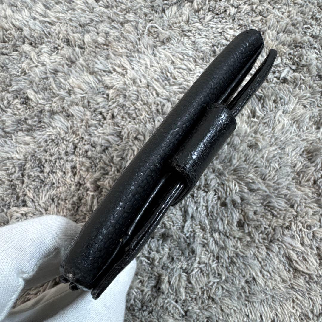 CHANEL シャネル 折り財布 Wホック ココマーク キャビアスキン