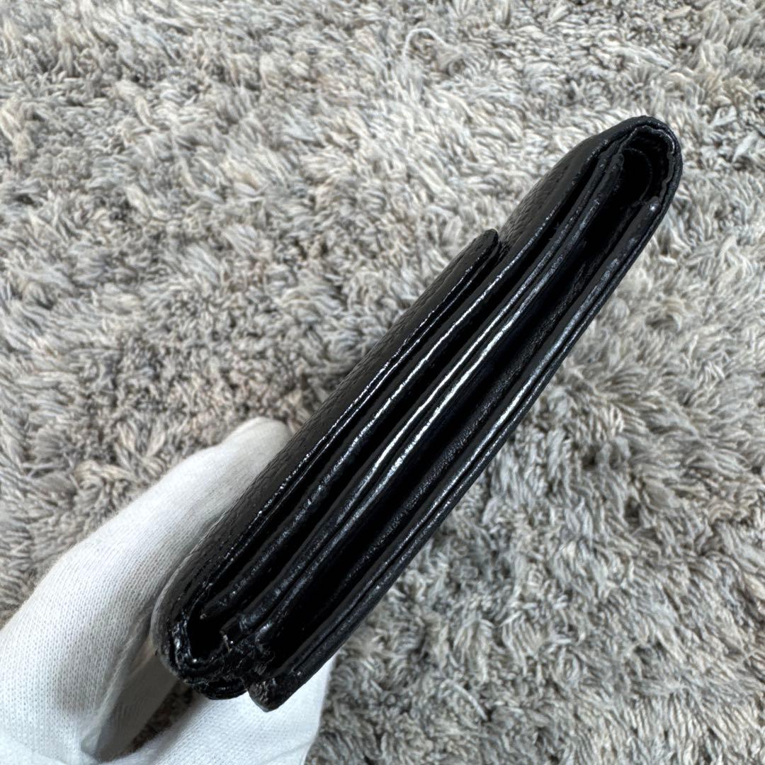 CHANEL シャネル 折り財布 Wホック ココマーク キャビアスキン