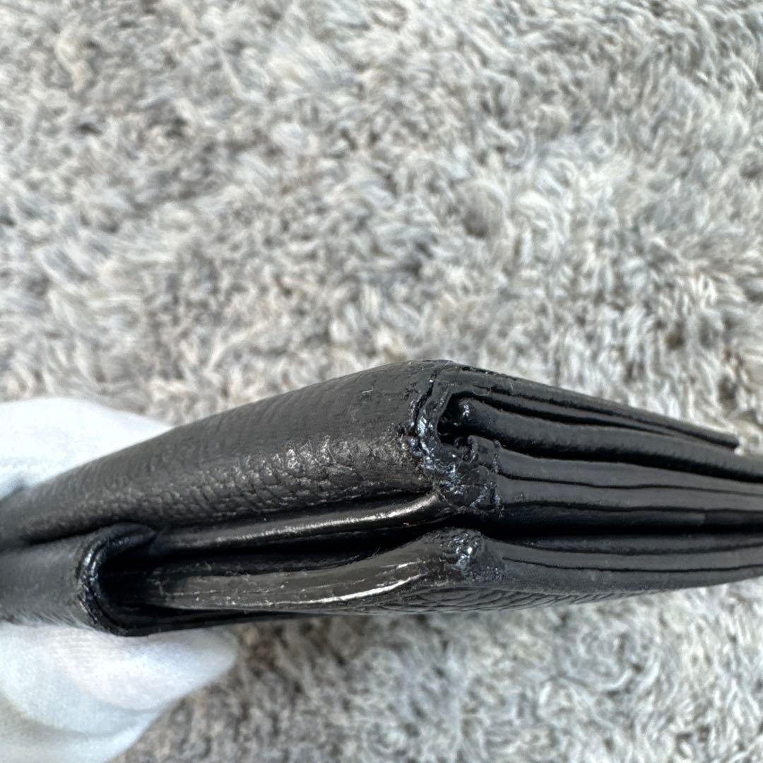 CHANEL シャネル 折り財布 Wホック ココマーク キャビアスキン