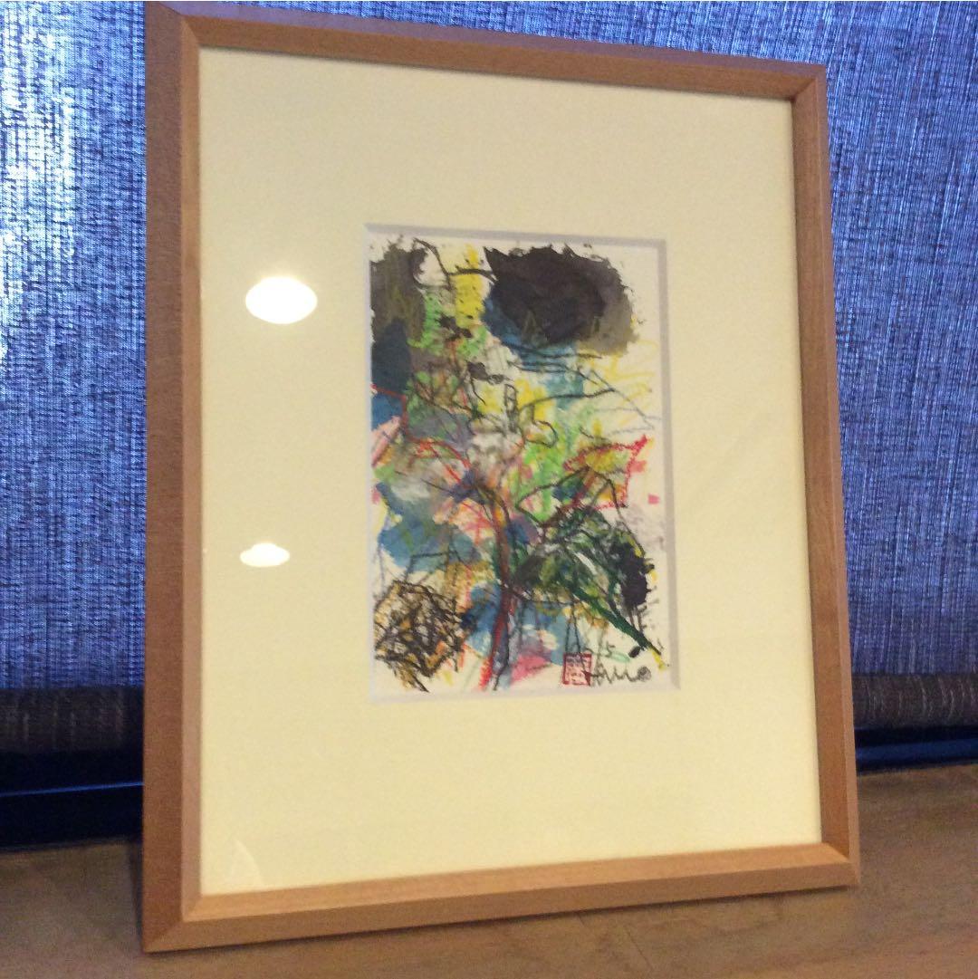 絵画 原画 作家サインあり (クレパス、水彩など)