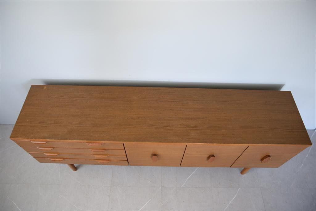 英国アンティーク木製サイドボード/キャビネット/チェスト/机テーブル89-324