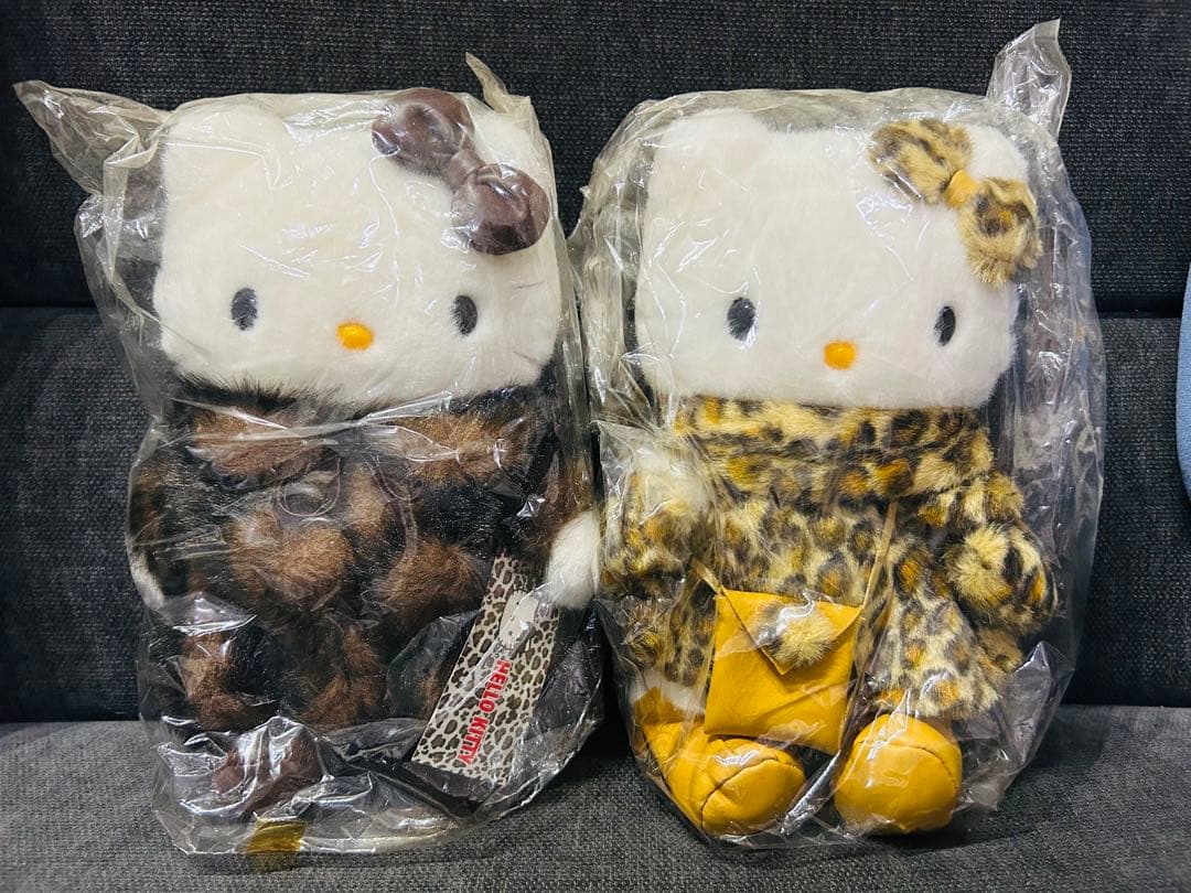 【発送可】希少レア ハローキティ ドール ぬいぐるみ　ヒョウ柄 ミンク セット