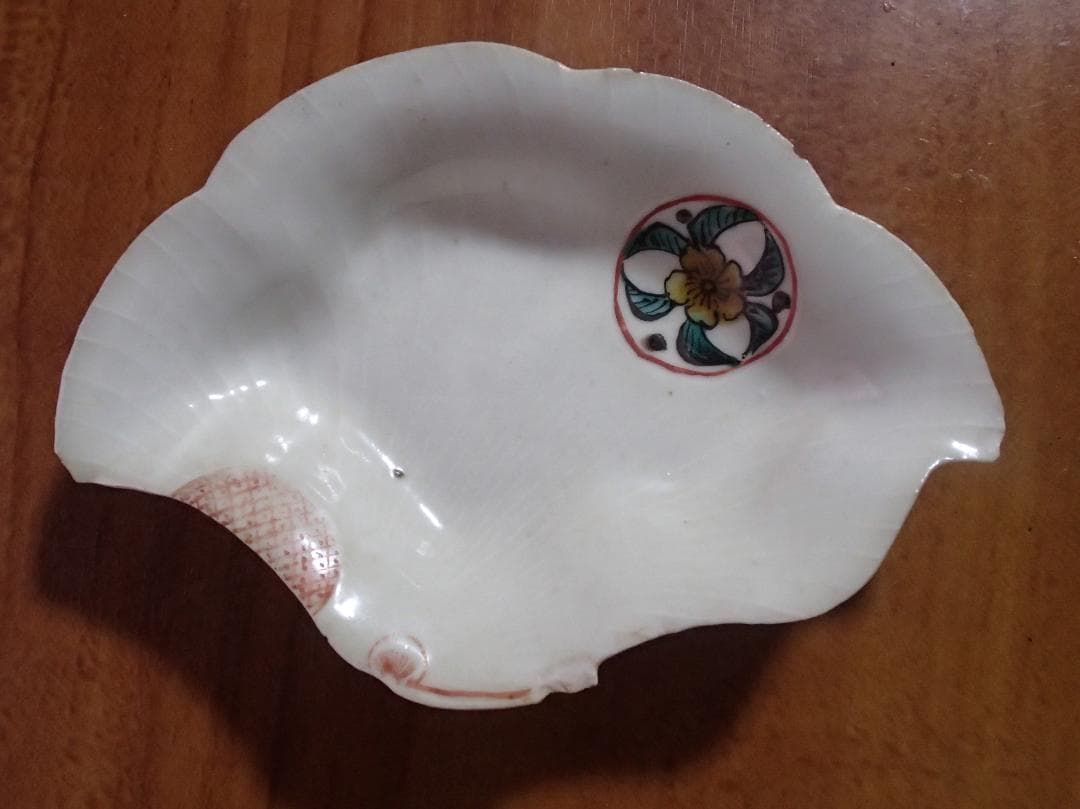 色絵　平貝形　小皿　古九谷　骨董