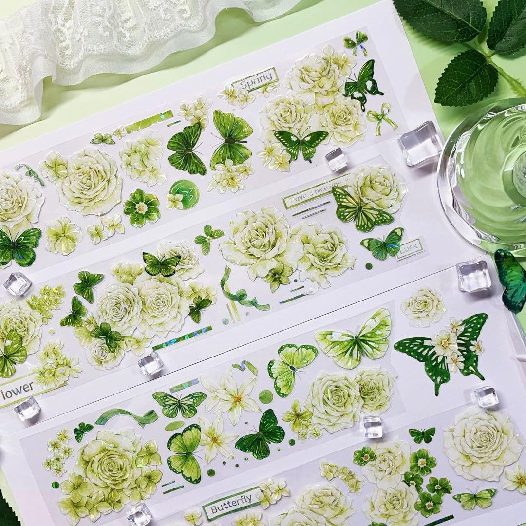 木皆原创《花间蝶蝶》海外マスキングテープ マステ 【2720】