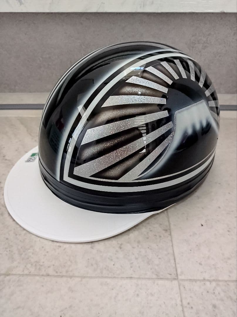 カスタムコルク半　黒白富士日章　七色ラメ