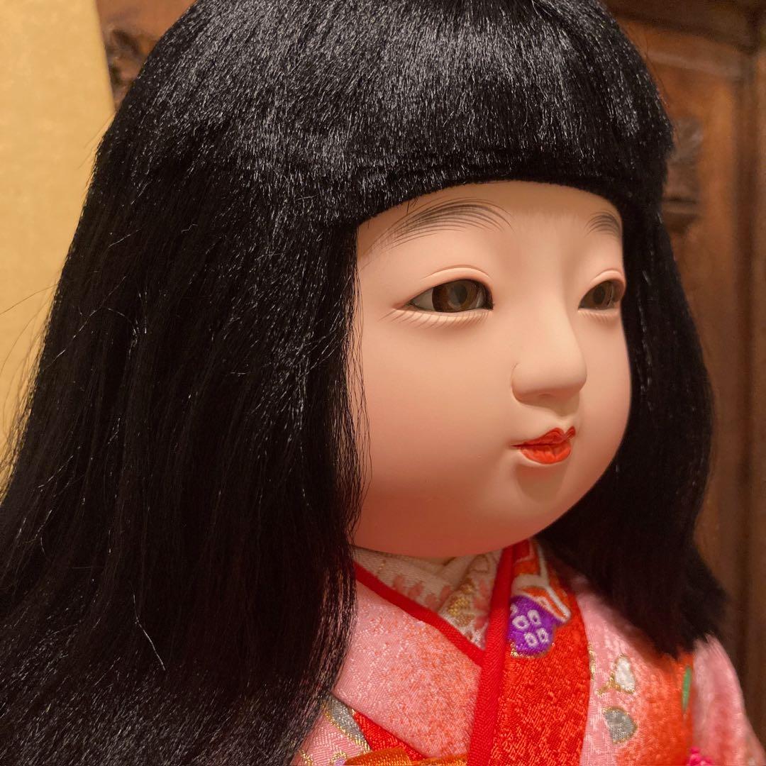 かわいい市松人形/公司作/作家物/日本製/高さ40cm/美品/紙製元箱/栞