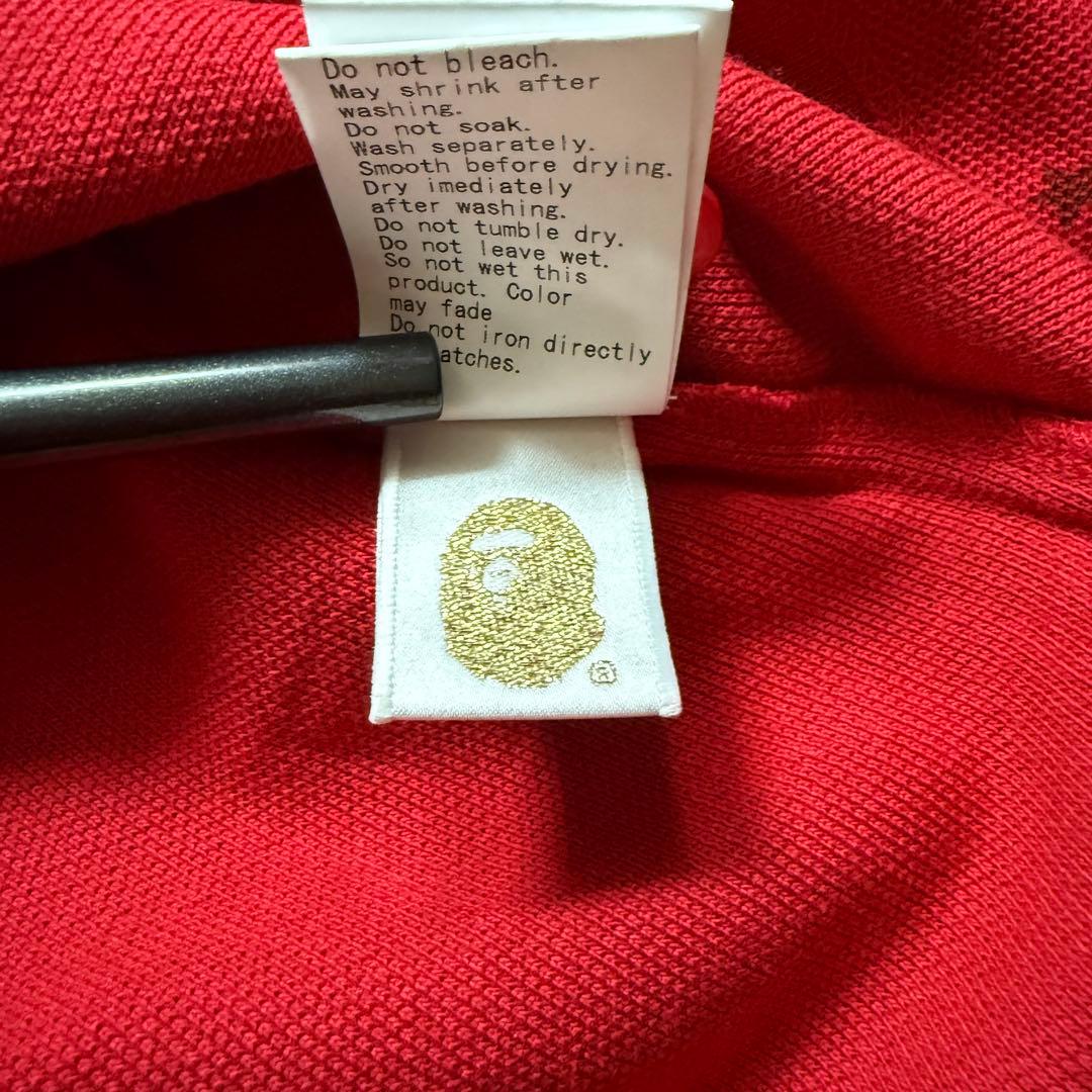アベイシングエイプ ベイプスター ポロシャツ 赤 XXS 新品タグ付⭐︎BAPE