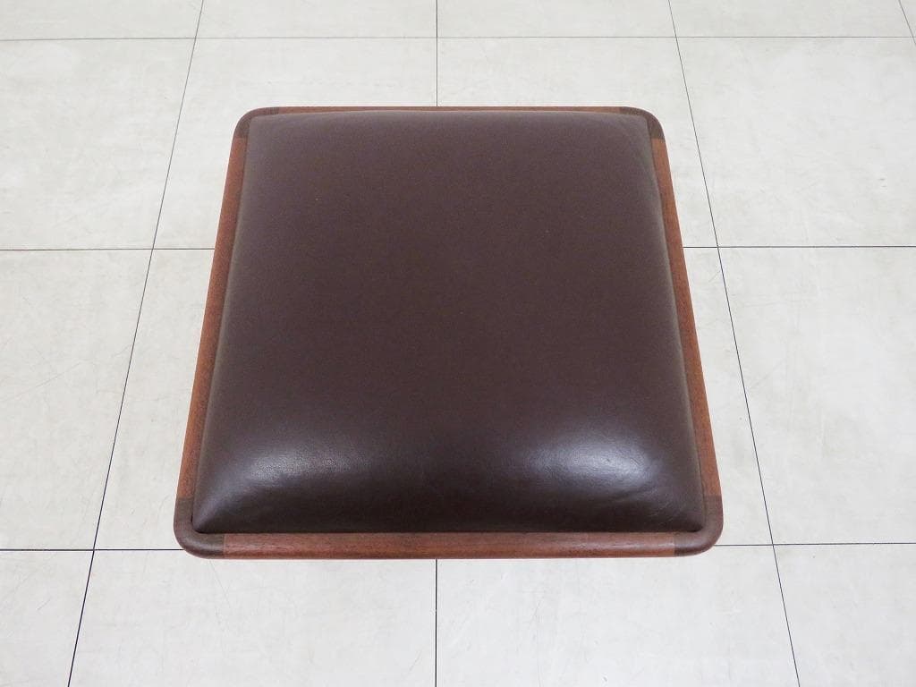 がっちゃん様 青林製作所 ヴィンテージ チーク無垢材×本革 ブラウン スツール②