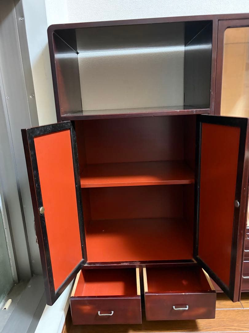 【12/21のみ特別価格】　茶箪笥　赤茶　アンティーク　ヴィンテージ