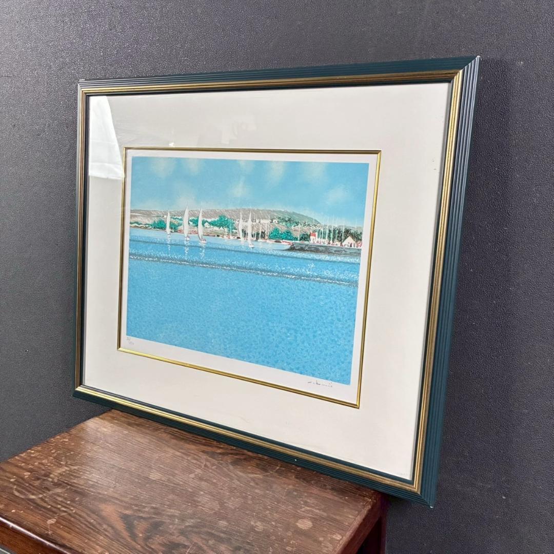 アンドレ・ブーリエ「ヴォワリエ」リトグラフ 直筆サイン入 額縁入り