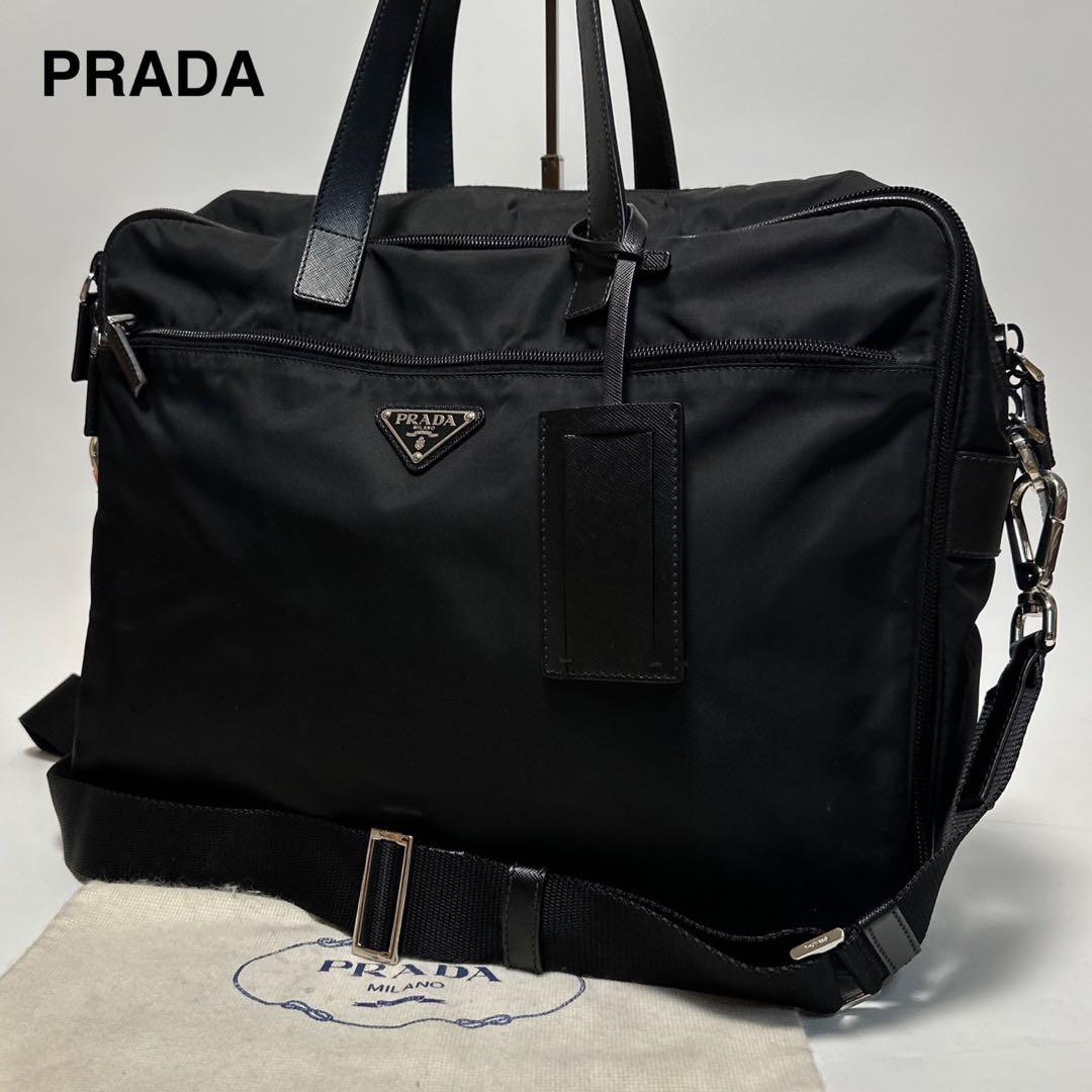 u26【極美品】近年モデル　プラダ　三角ロゴ　ブラック　2wayショルダー.