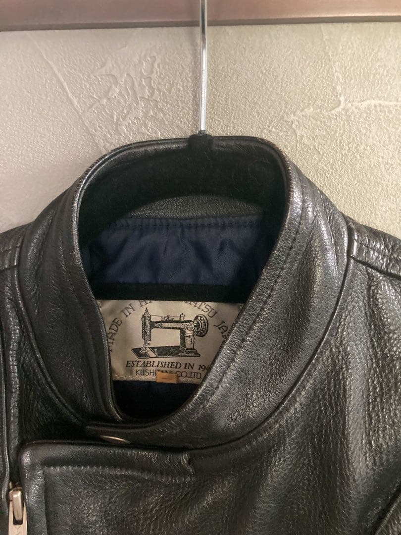 KUSHITANI クシタニ　ビンテージ　ブラック シングルライダースジャケット