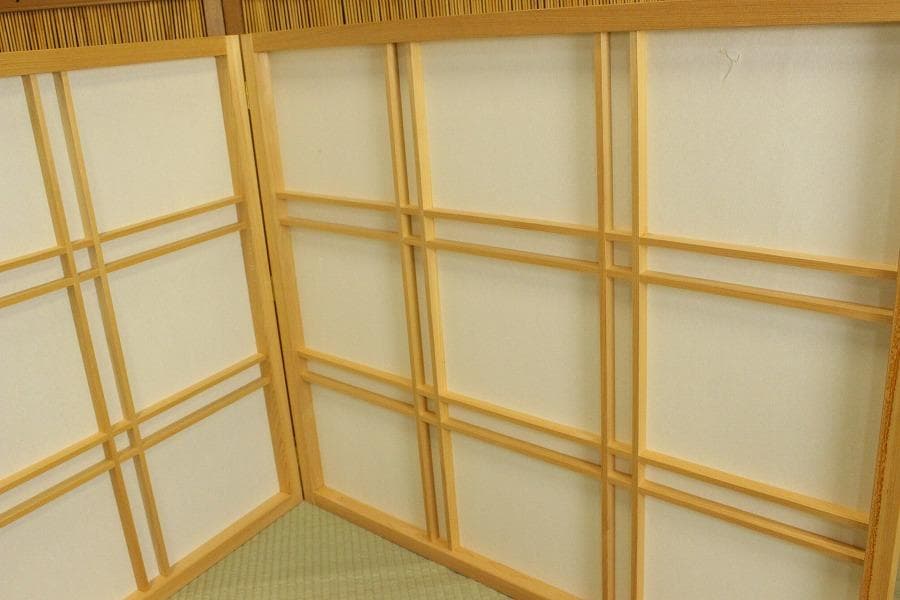 茶道具 風炉先屏風 障子 嵯峨 大覚寺 間仕切り 衝立(A468)