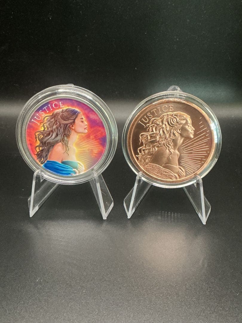 American Justice Girl カラー銀貨＋銅貨セット