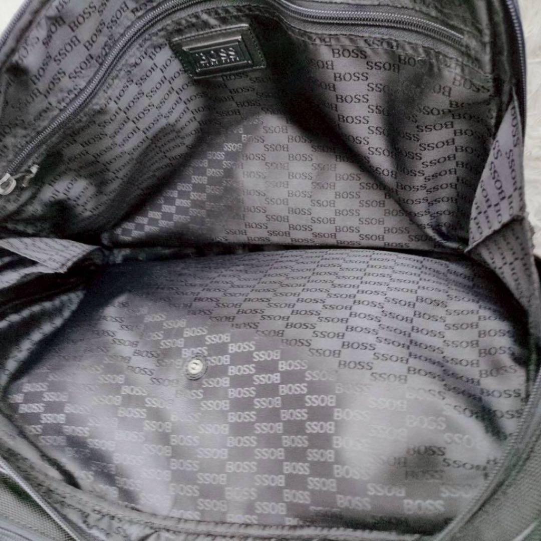 ◾︎美品◾︎ ヒューゴボス ビジネスバッグ 2way 2層 ロゴ ナイロン レザー