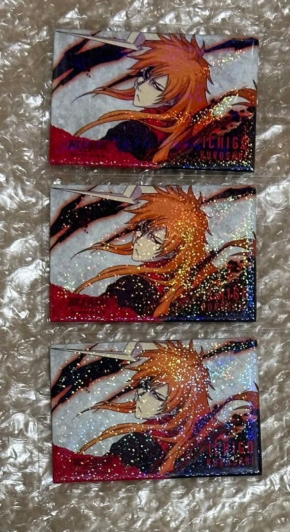 BLEACH ブレソル スクエア缶バッジ 黒崎一護 3点 未使用品